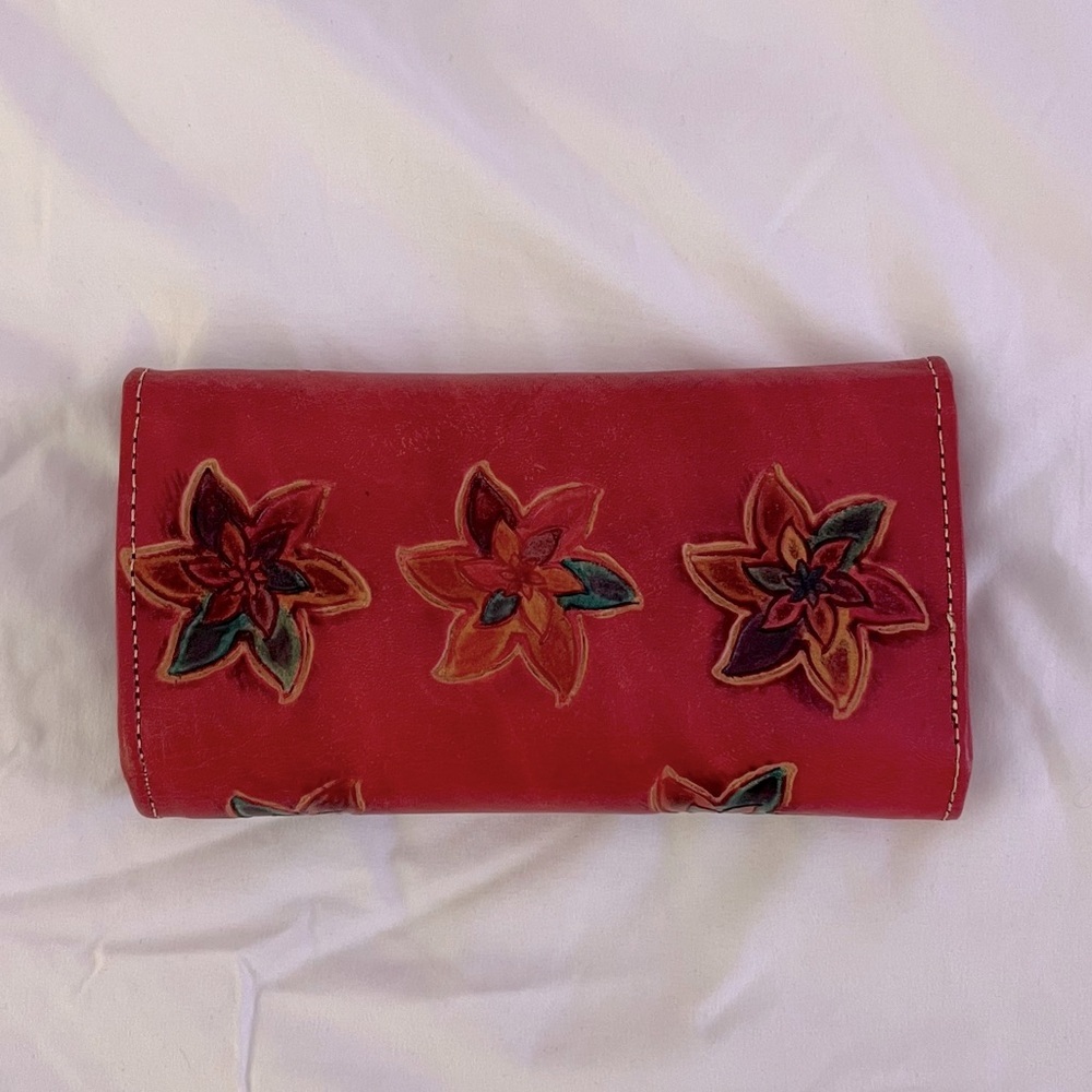 Floral Embossed Leather Wallet - Picture 2 of 5